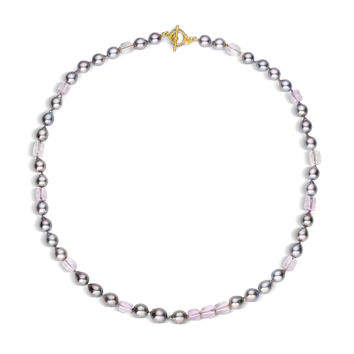 Baroque Tahitian Pearl & Kunzite Necklace