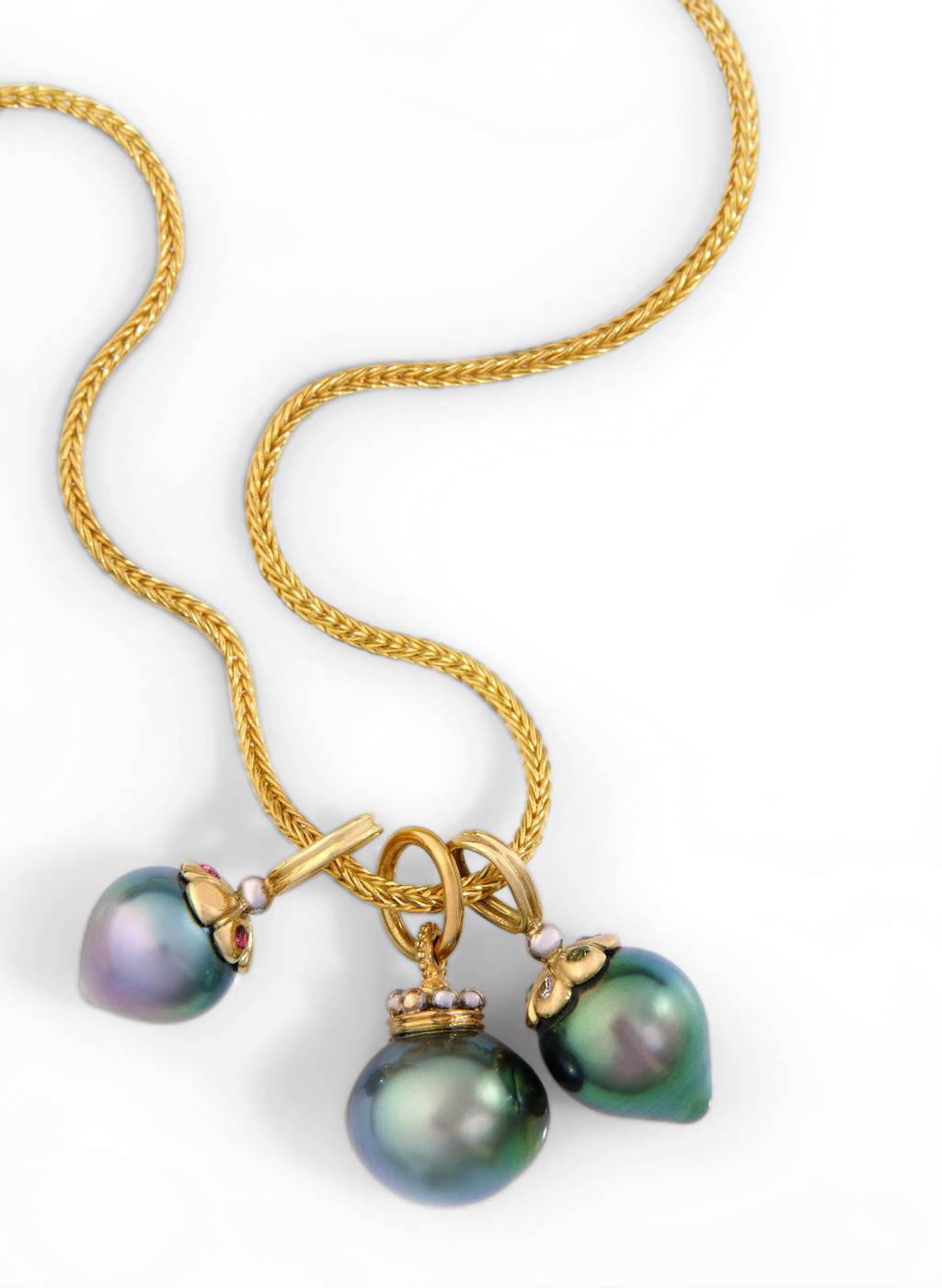 Pastel Teardrop charm with other pearl charms.