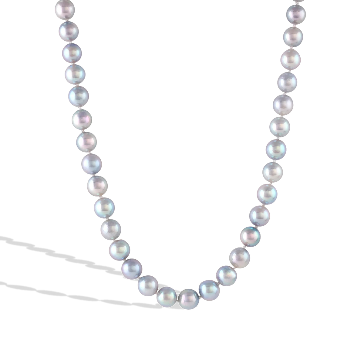 Absolutely stunning metallic pastel blue semi-baroque Akoya pearls combine in this glowing strand fastened with our signature granulated Shepherd's hook clasp. 

Length 16 inches. If you would like a different length, please contact us at concierge@atelierwolff.com and we would love to make it up for you.

Made with recycled 22k yellow gold and cultured 8-8.5mm Japanese Akoya pearls. Knotted on silk.