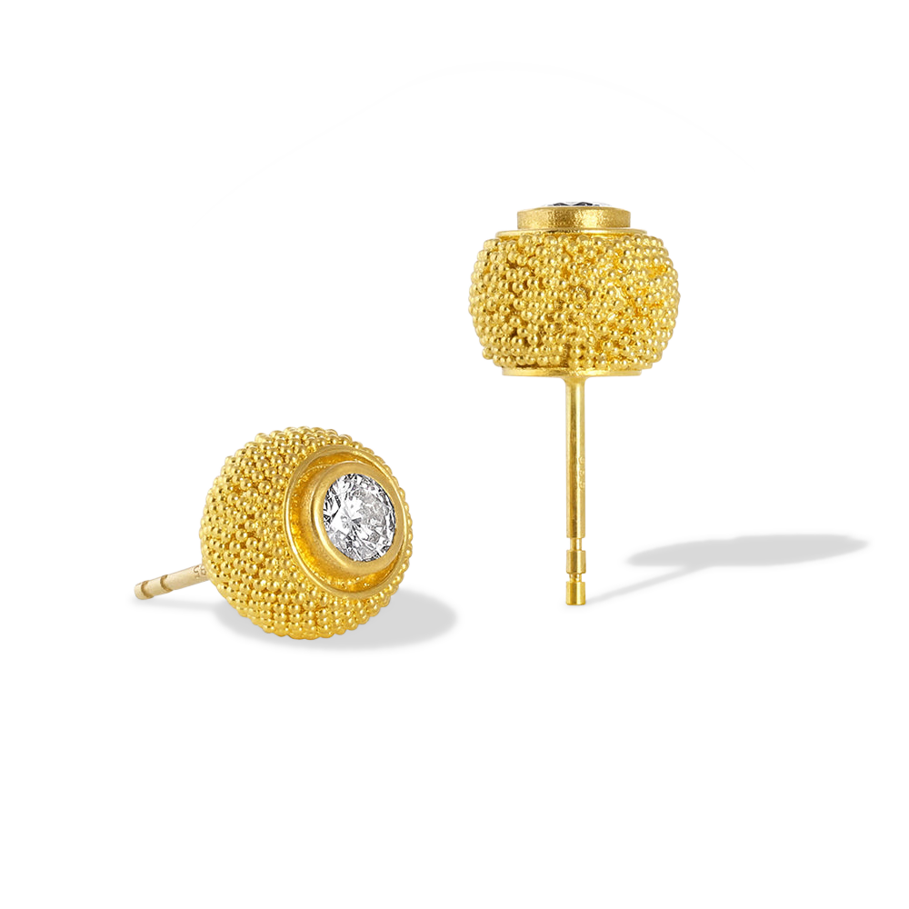 Additional view of the Diamond Velvet Cushion Studs.