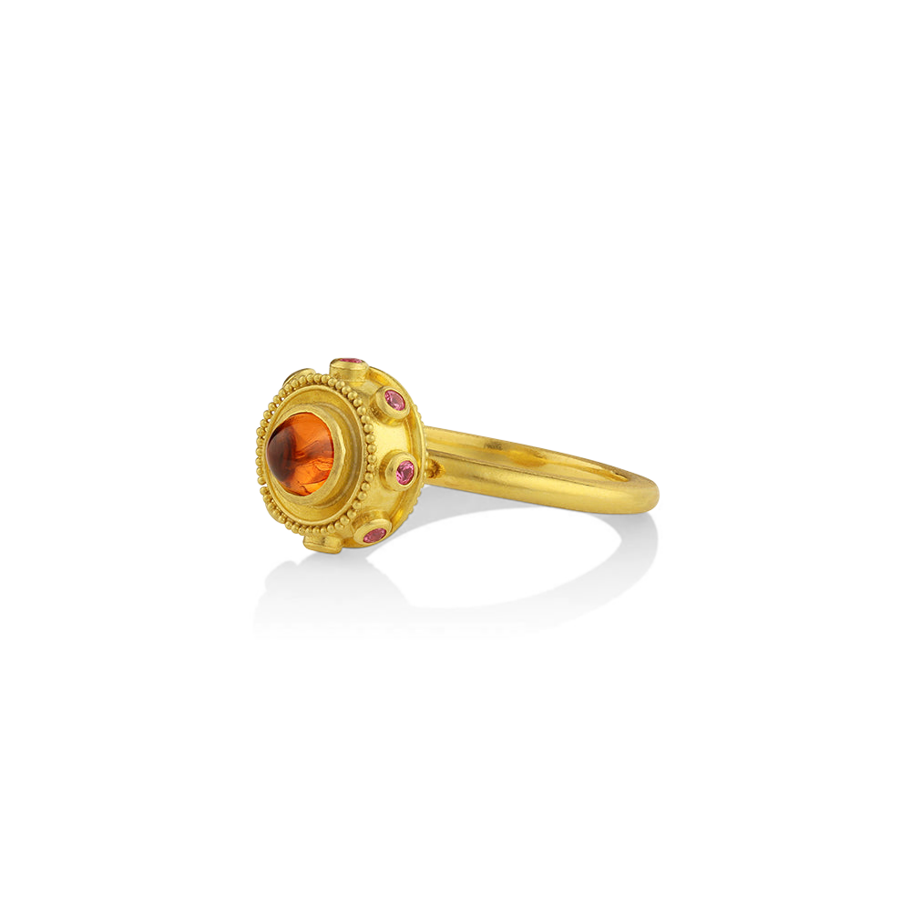 Angles front view of Electra Orb ring.