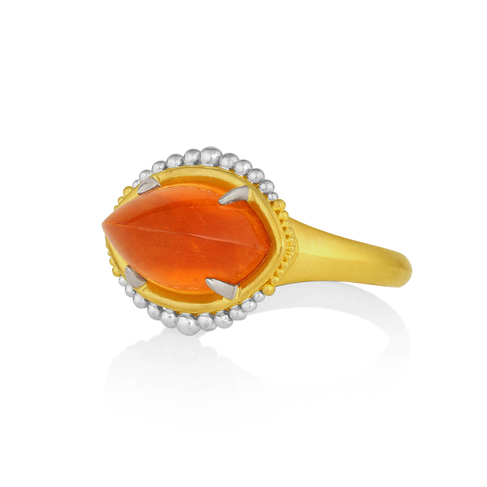 Front angle view of the Fiery Ora ring.