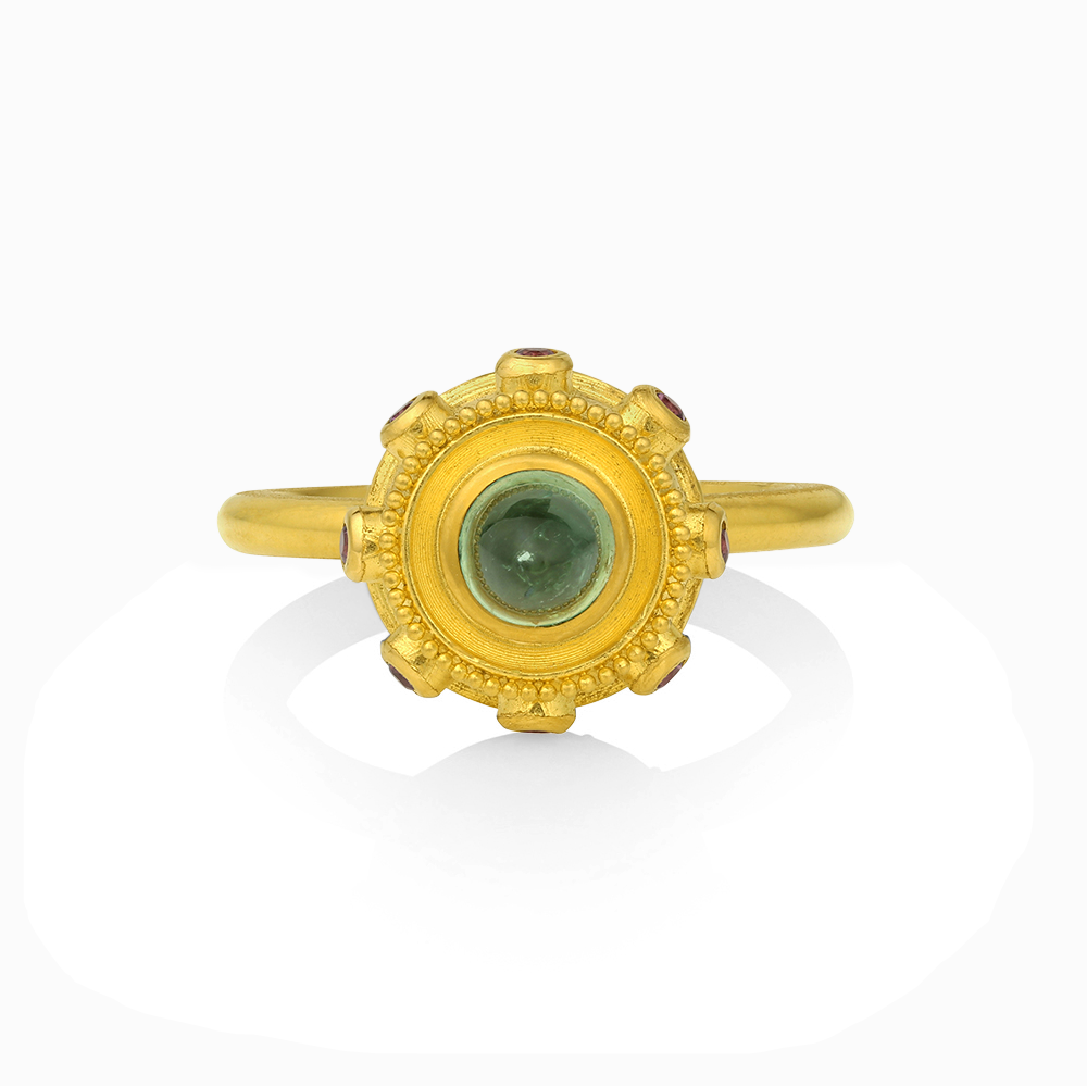 Top view of the Verdant Green Orb ring.