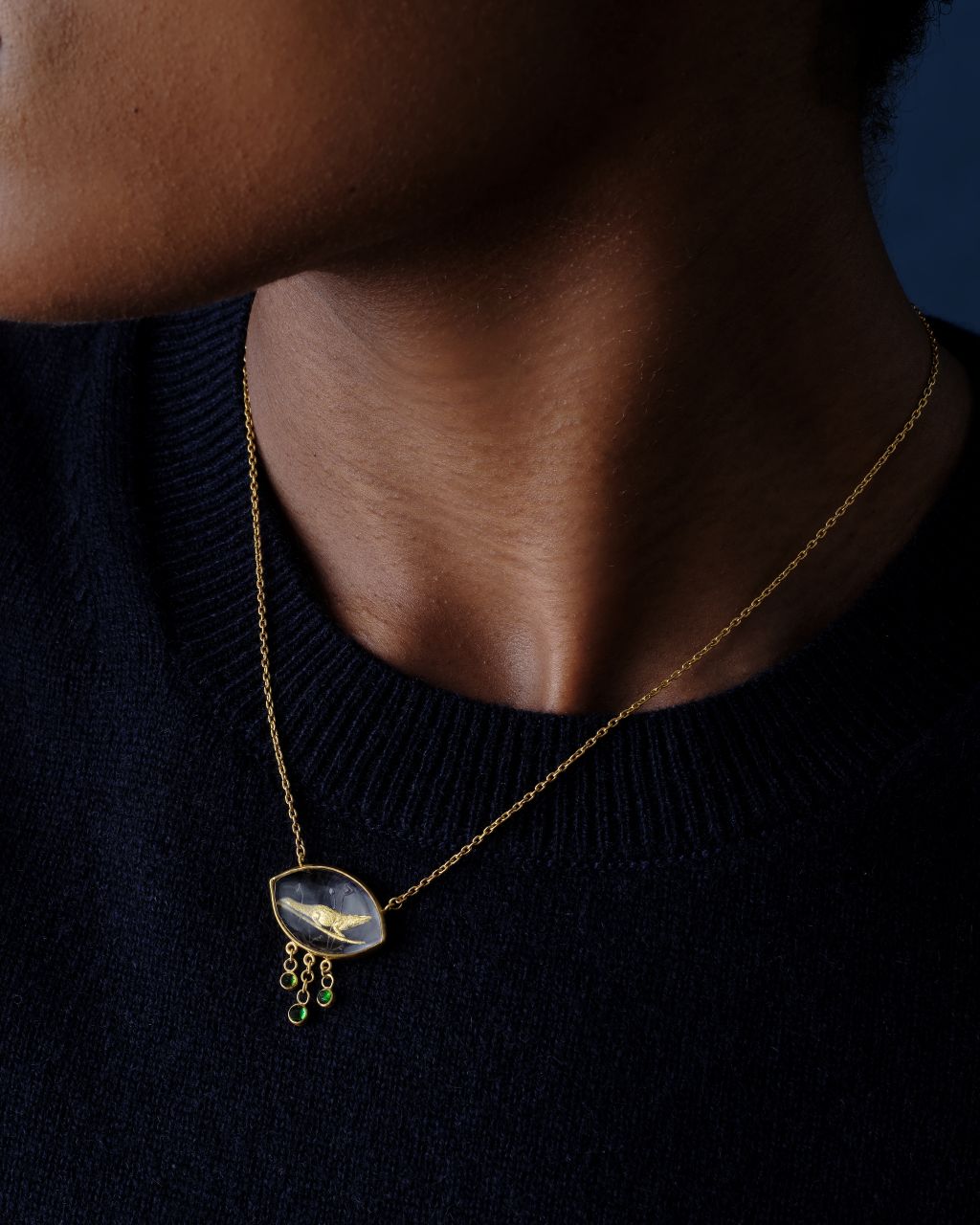 Horemheb's Crocodile pendant on model.