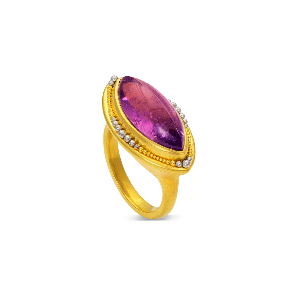 Angled front view of the Purple Nerrena Ring.
