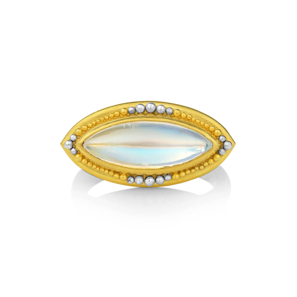 Top view of our Moonstone Nerrena ring.