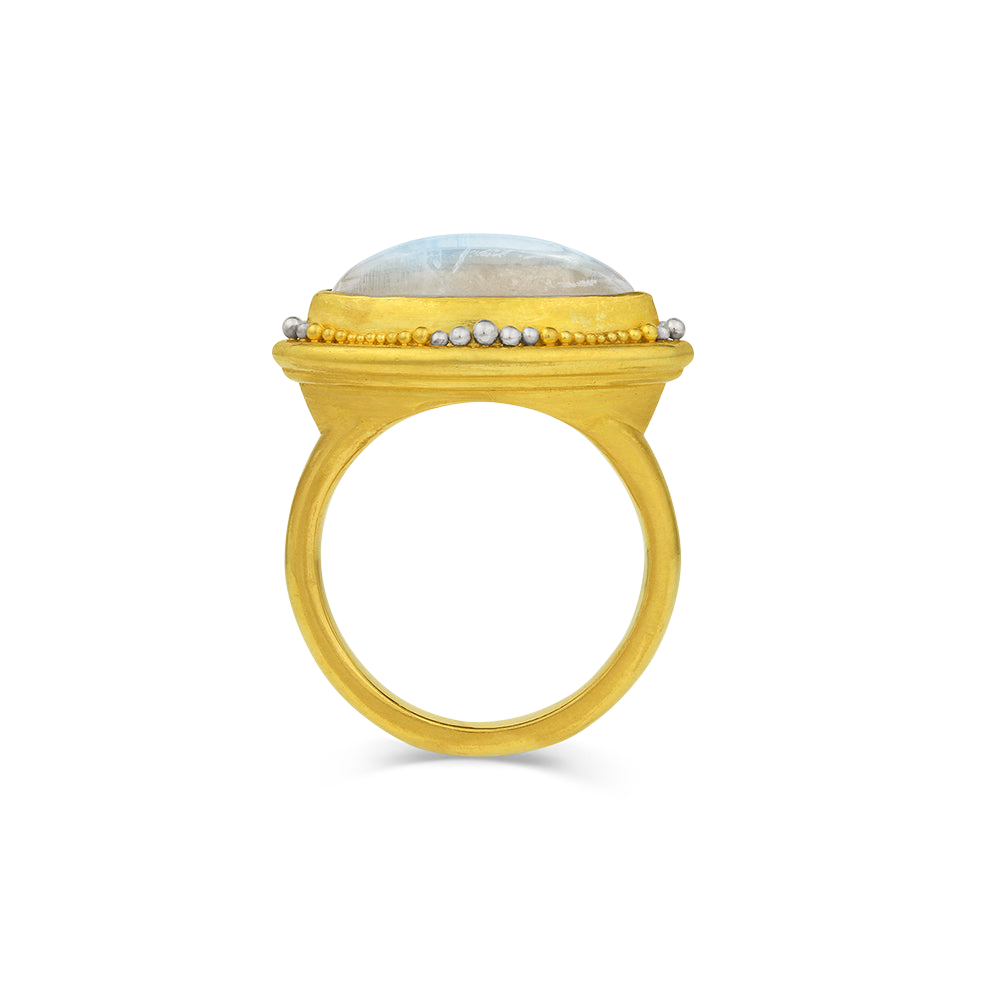 Side view of our Moonstone Nerrena ring.