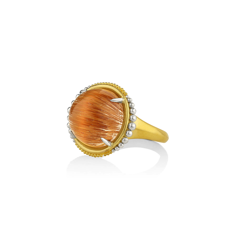 Front angled view of the Gaia Ora ring.
