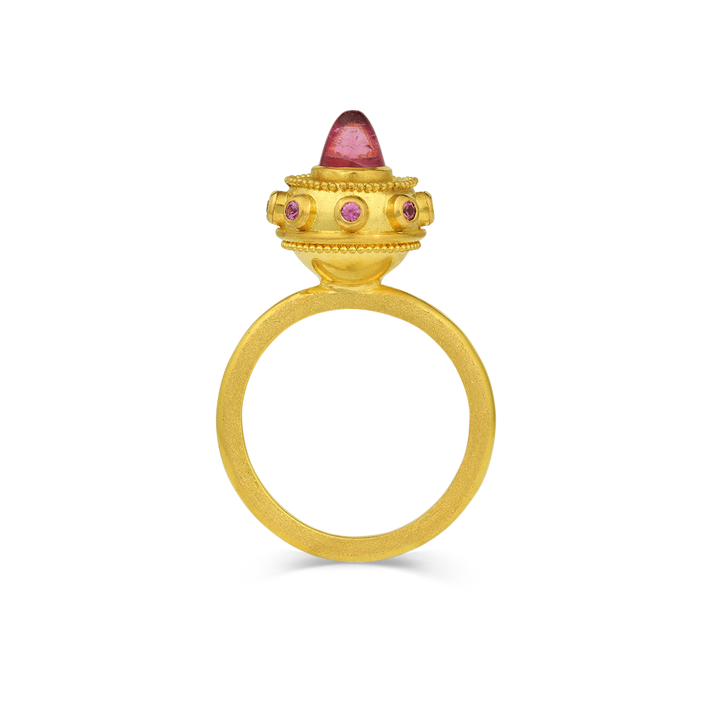 Side view of Rosa Orb ring.