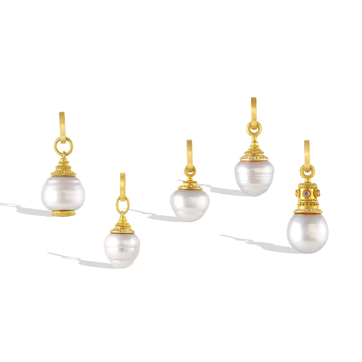 Selection of South Sea pearl charms.