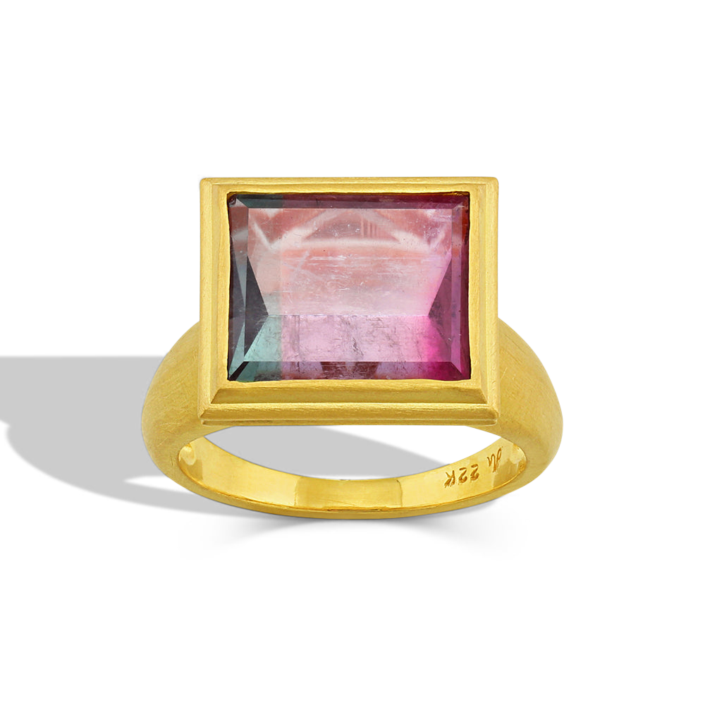 Tabula Ring #1 Large - Pink & Blue