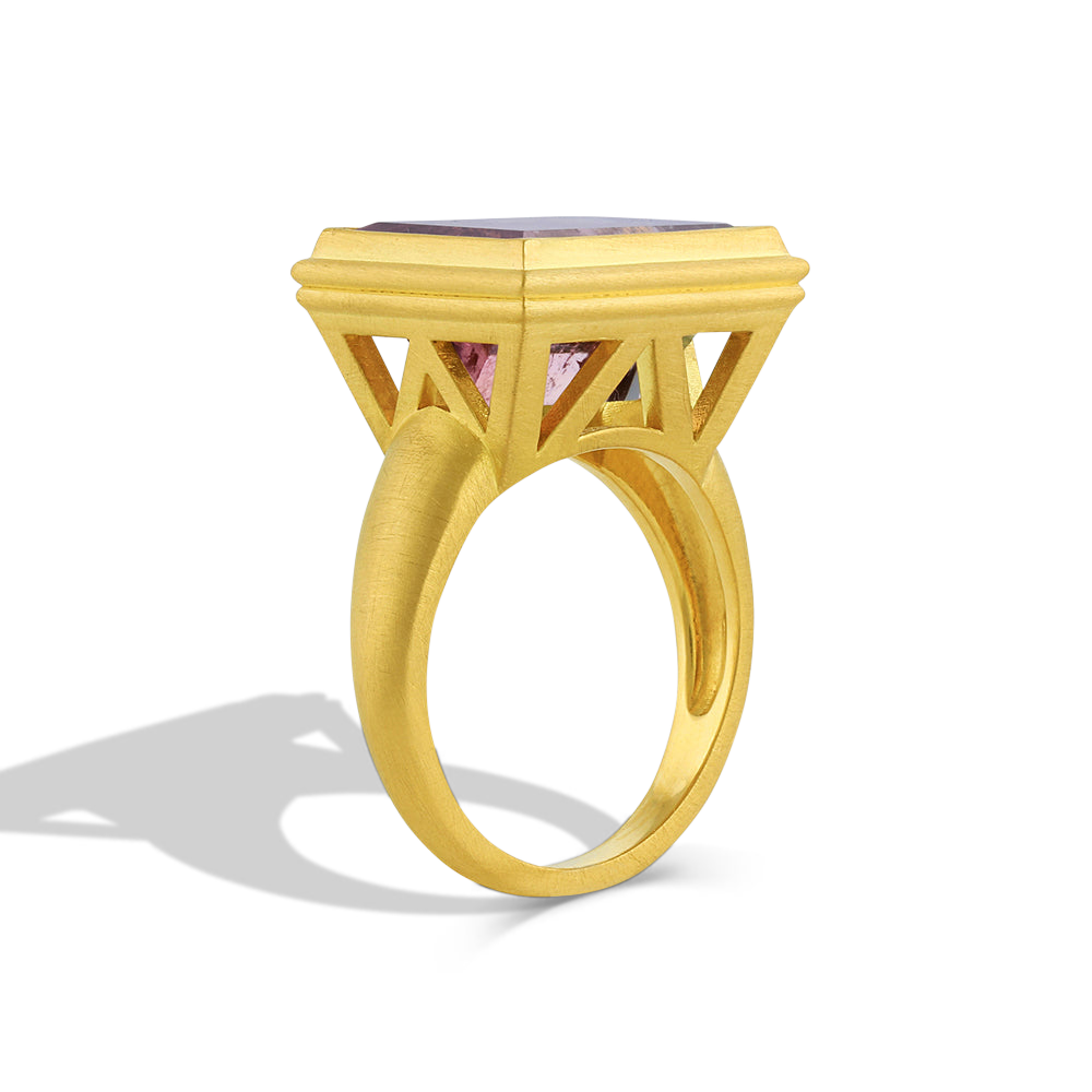 Tabula Ring #1 Large - Pink & Blue