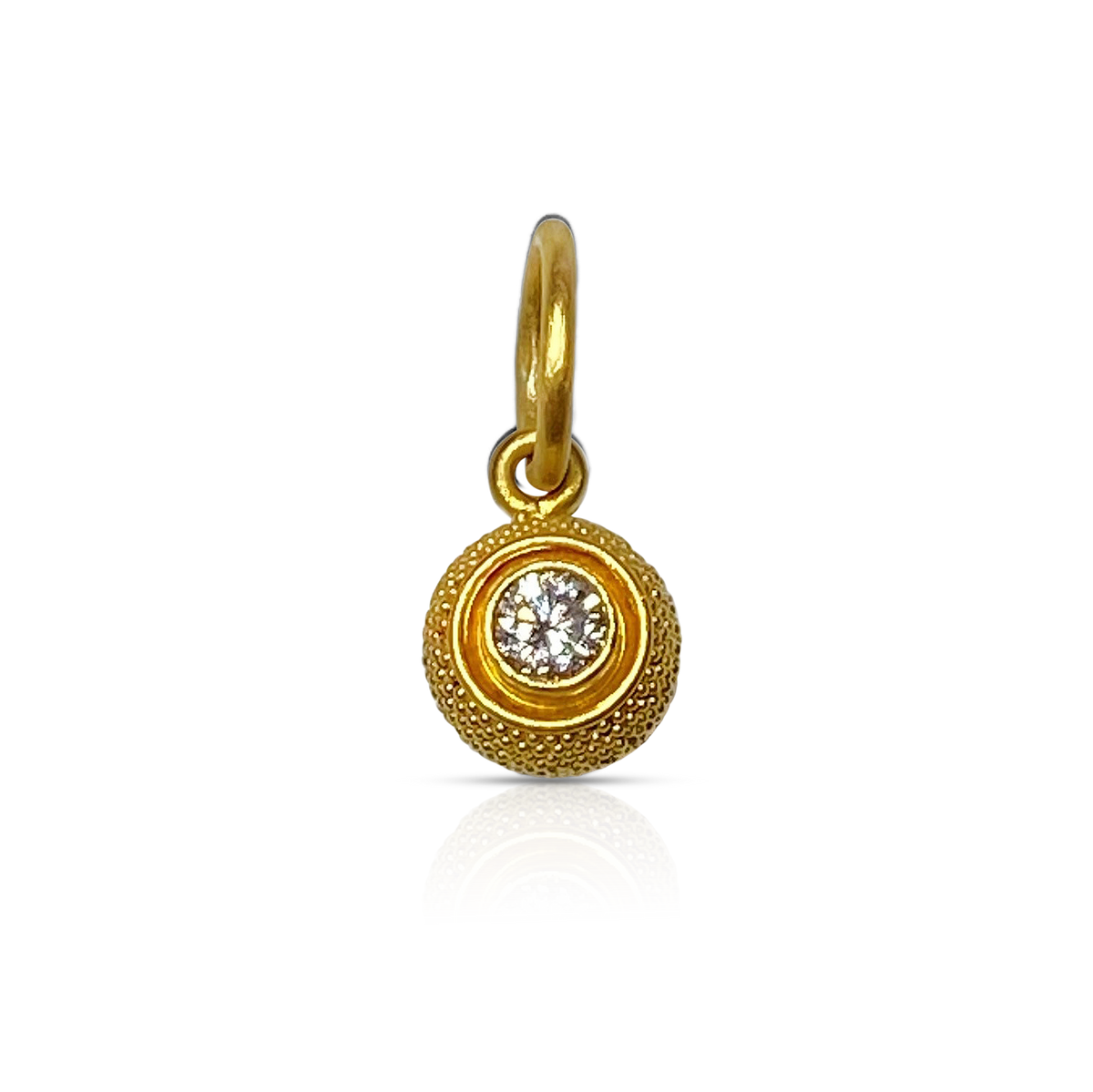 Close up view of the Diamond Velvet Cushion charm.