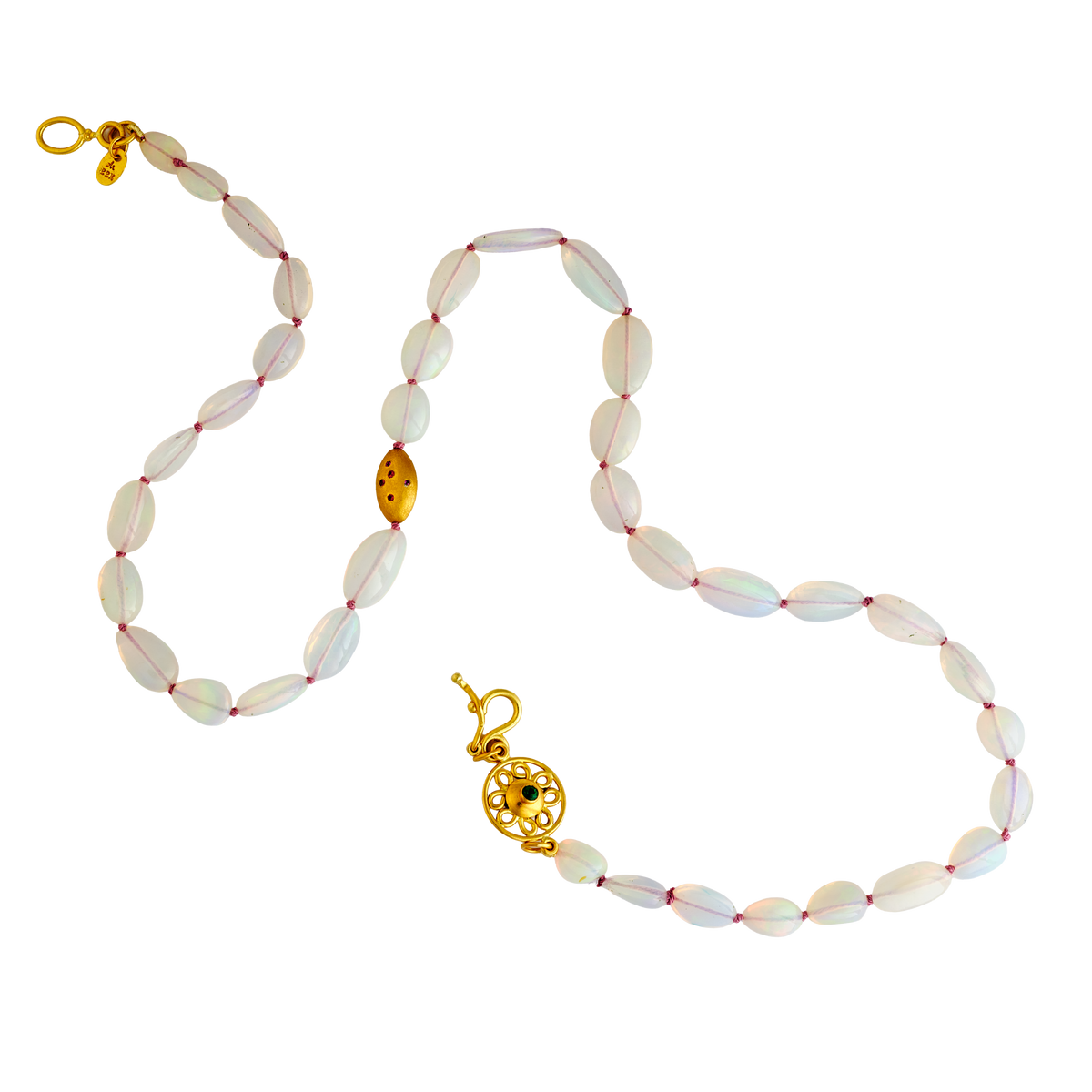 Alternate view of the Byzantine Opal necklace.