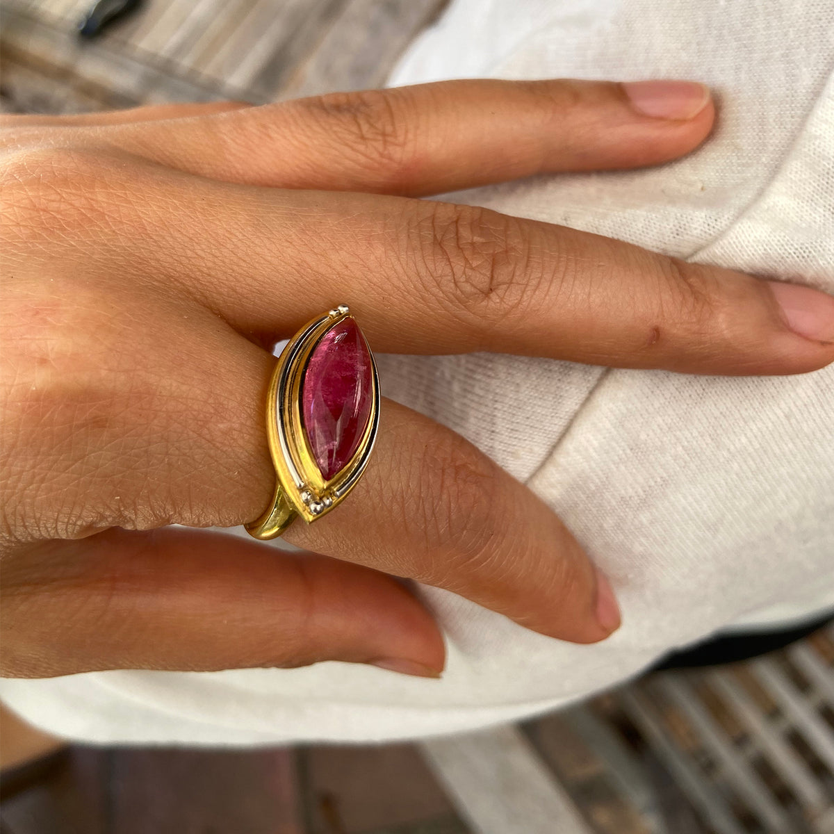 Marquise Rubellite Ring - Large