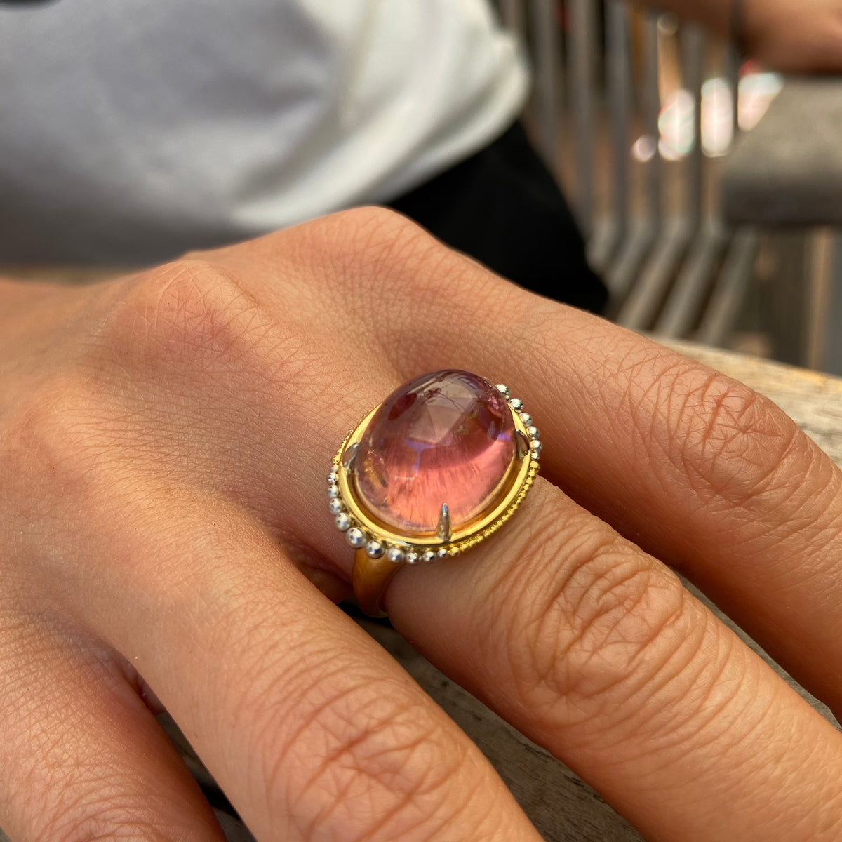 Ora Rosa ring on model.
